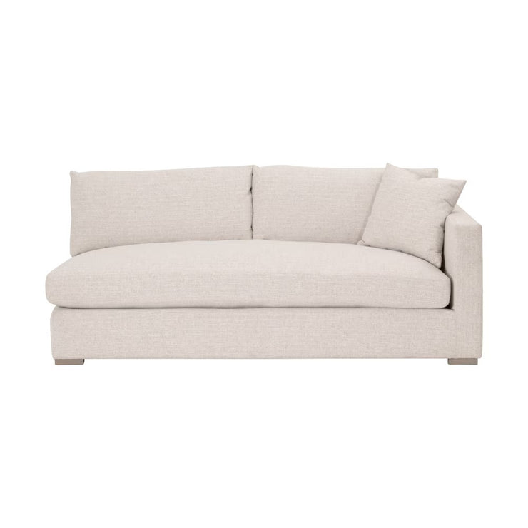 Essentials For Living Newport Outdoor Modular 2- Seat Right Track Arm Sofa ~ LiveSmart Shapiro-Sand With Desert Accoya Legs