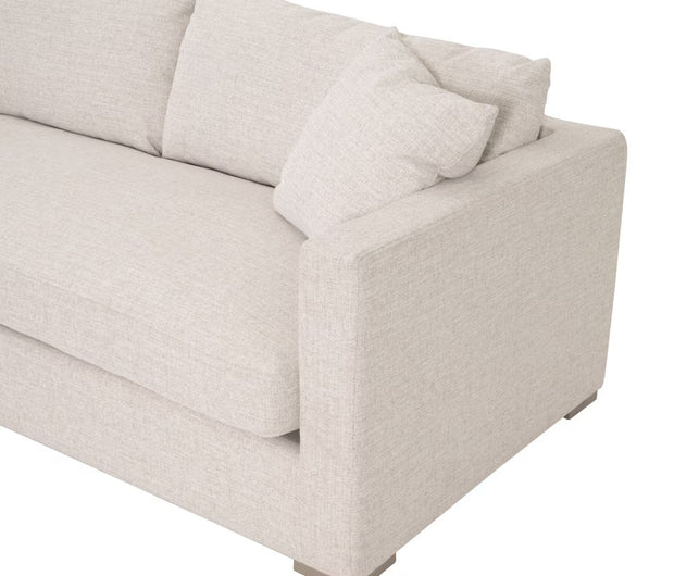 Essentials For Living Newport Outdoor Modular 2- Seat Right Track Arm Sofa ~ LiveSmart Shapiro-Sand With Desert Accoya Legs