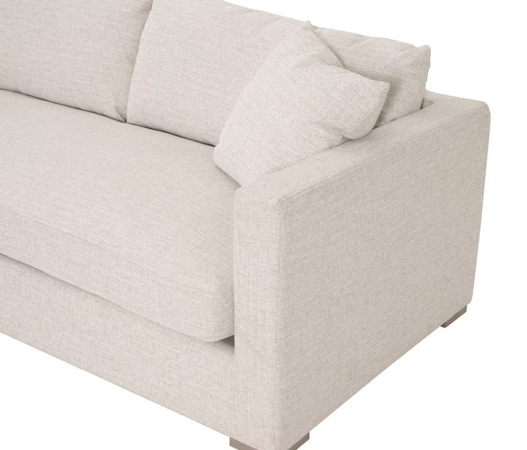 Essentials For Living Newport Outdoor Modular 2- Seat Right Track Arm Sofa ~ LiveSmart Shapiro-Sand With Desert Accoya Legs