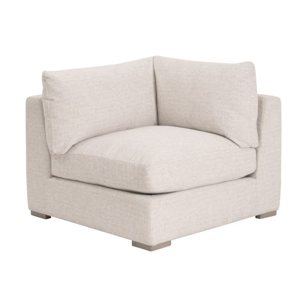 Essentials For Living Newport Outdoor Modular Corner Chair ~ LiveSmart Shapiro-Sand With Desert Accoya Legs