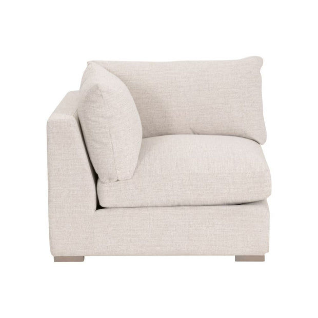 Essentials For Living Newport Outdoor Modular Corner Chair ~ LiveSmart Shapiro-Sand With Desert Accoya Legs