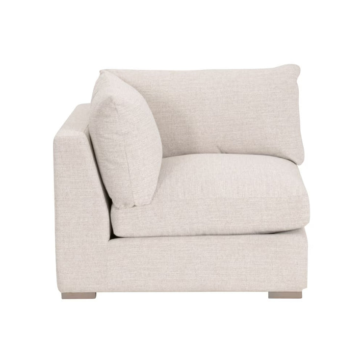 Essentials For Living Newport Outdoor Modular Corner Chair ~ LiveSmart Shapiro-Sand With Desert Accoya Legs