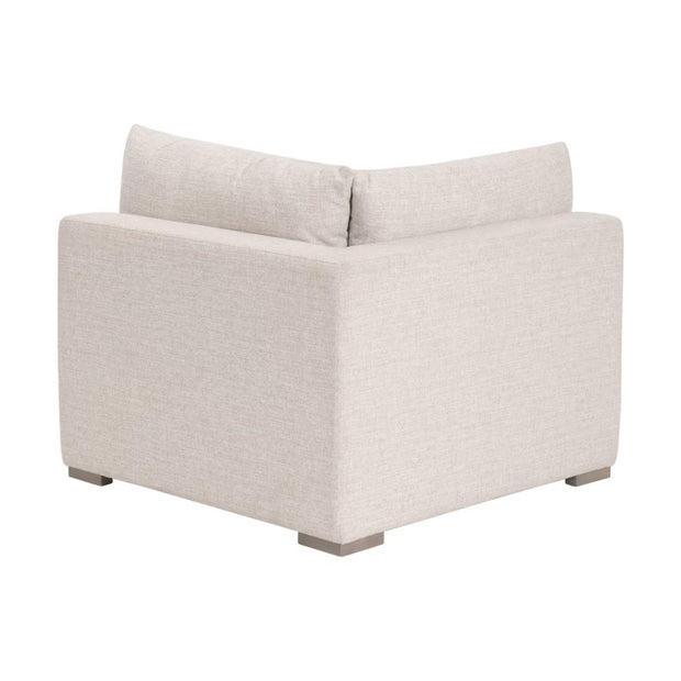 Essentials For Living Newport Outdoor Modular Corner Chair ~ LiveSmart Shapiro-Sand With Desert Accoya Legs