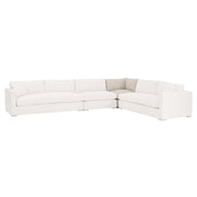 Essentials For Living Newport Outdoor Modular Corner Chair ~ LiveSmart Shapiro-Sand With Desert Accoya Legs