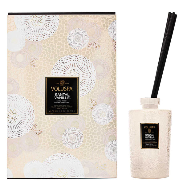 Voluspa Santal Vanille Luxe Reed Diffuser Set