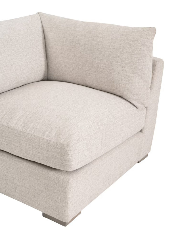 Essentials For Living Newport Outdoor Modular Corner Chair ~ LiveSmart Shapiro-Sand With Desert Accoya Legs