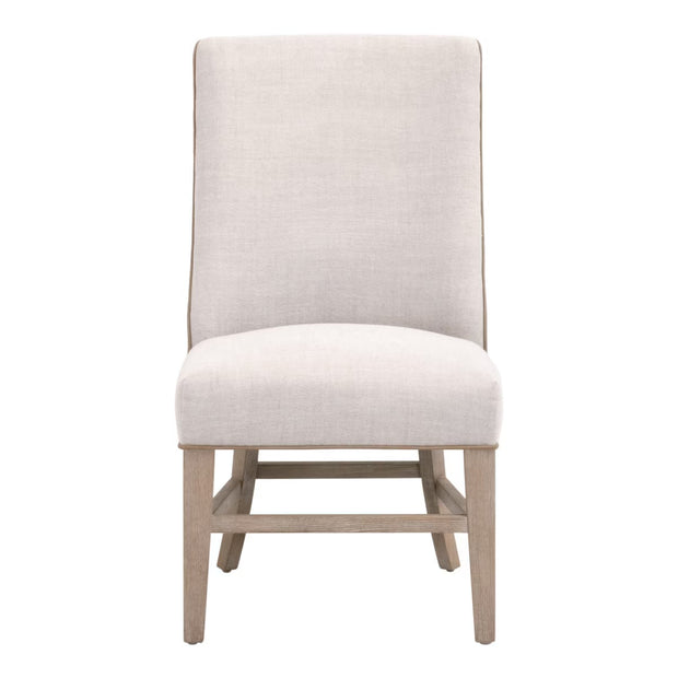 Essentials For Living Duet Head Dining Chair ~ Performance Bisque French Linen, Ivanhoe Toast With Natural Gray Ash Frame