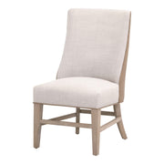Essentials For Living Duet Head Dining Chair ~ Performance Bisque French Linen, Ivanhoe Toast With Natural Gray Ash Frame