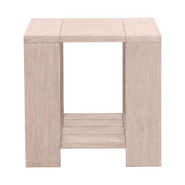 Essentials For Living Sur Outdoor End Table ~ Washed Ever Teak