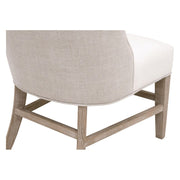 Essentials For Living Duet Head Dining Chair ~ LiveSmart Peyton-Pearl, Performance Bisque French Linen WithNatural Gray Ash Frame