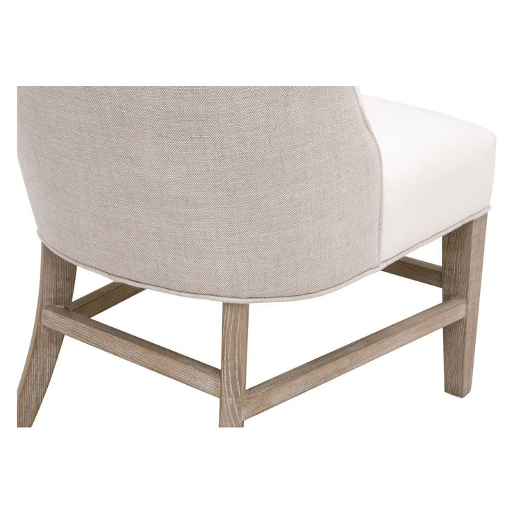 Essentials For Living Duet Head Dining Chair ~ LiveSmart Peyton-Pearl, Performance Bisque French Linen WithNatural Gray Ash Frame
