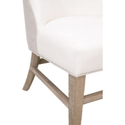 Essentials For Living Duet Head Dining Chair ~ LiveSmart Peyton-Pearl, Performance Bisque French Linen WithNatural Gray Ash Frame