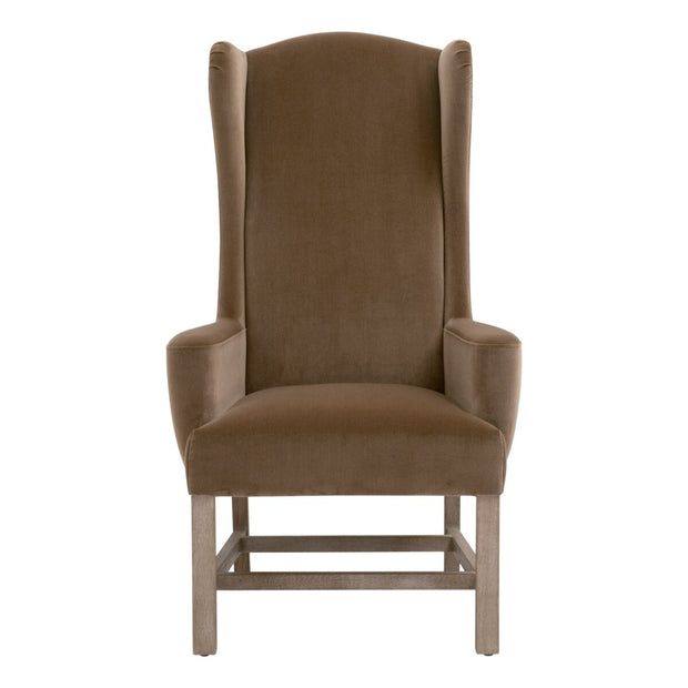 Essentials For Living Bennett Arm Dining Chair ~ Caramel Velvet With Natural Gray Oak Frame