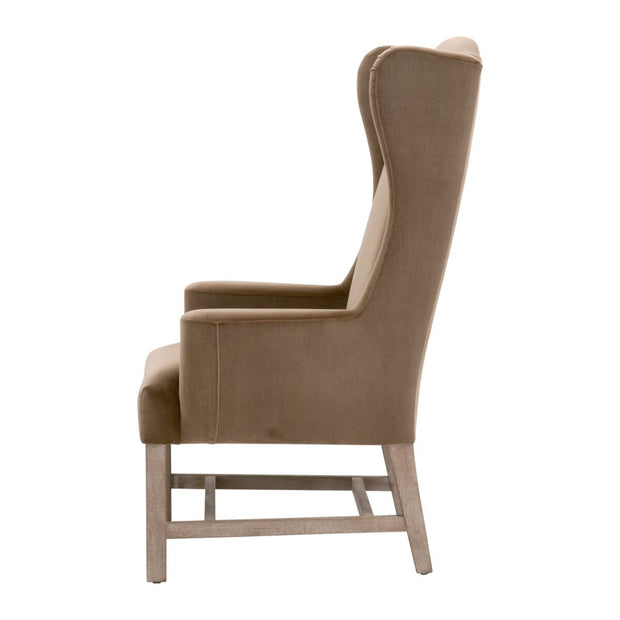 Essentials For Living Bennett Arm Dining Chair ~ Caramel Velvet With Natural Gray Oak Frame