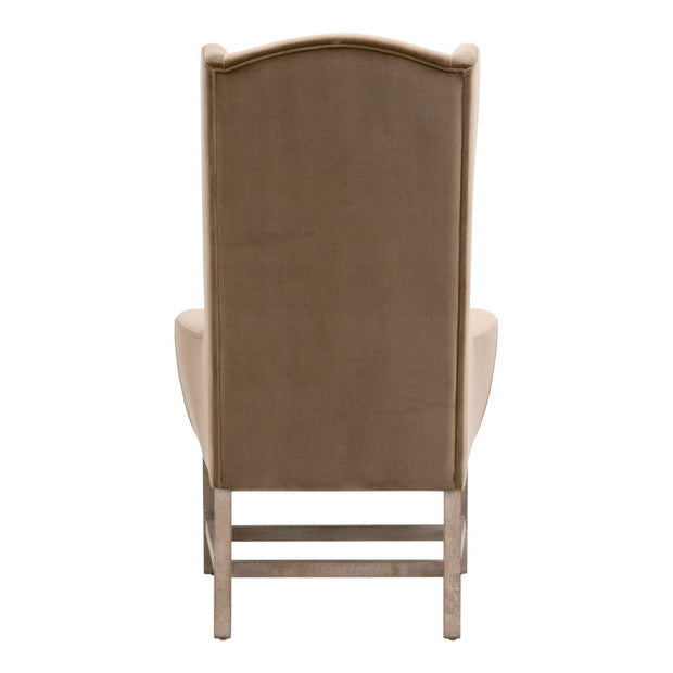 Essentials For Living Bennett Arm Dining Chair ~ Caramel Velvet With Natural Gray Oak Frame