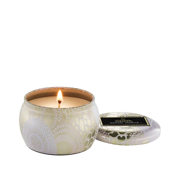 Voluspa Santal Vanille Mini Tin Candle ~ 4 oz.