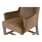 Essentials For Living Bennett Arm Dining Chair ~ Caramel Velvet With Natural Gray Oak Frame
