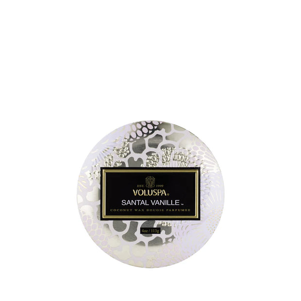 Voluspa Santal Vanille Mini Tin Candle ~ 4 oz.