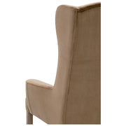 Essentials For Living Bennett Arm Dining Chair ~ Caramel Velvet With Natural Gray Oak Frame