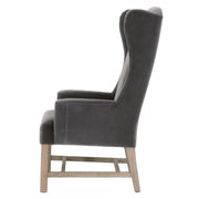 Essentials For Living Bennett Arm Dining Chair ~ Dark Dove Velvet With Natural Gray Oak  Frame