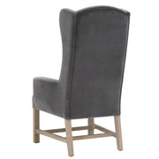Essentials For Living Bennett Arm Dining Chair ~ Dark Dove Velvet With Natural Gray Oak  Frame