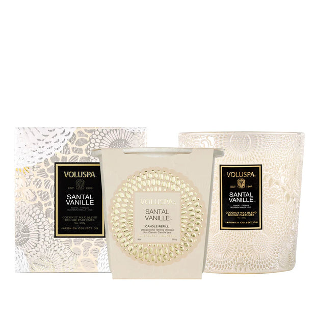 Voluspa Santal Vanille Classic Candle and Refill ~ 9 oz.