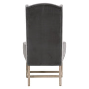 Essentials For Living Bennett Arm Dining Chair ~ Dark Dove Velvet With Natural Gray Oak  Frame