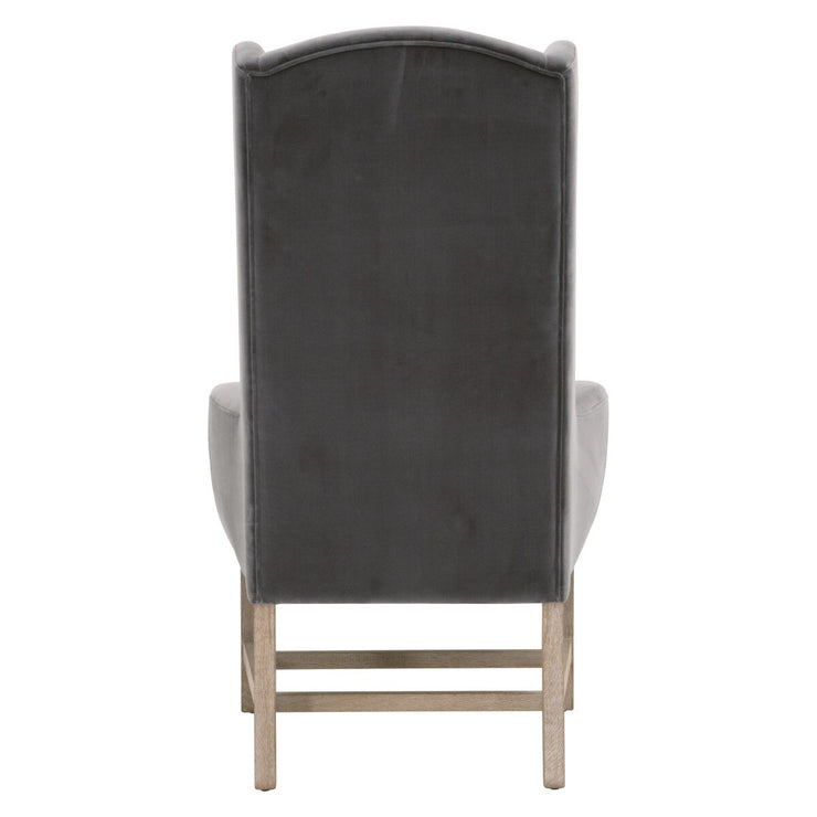 Essentials For Living Bennett Arm Dining Chair ~ Dark Dove Velvet With Natural Gray Oak  Frame
