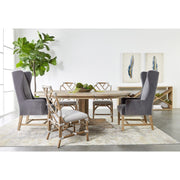 Essentials For Living Bennett Arm Dining Chair ~ Dark Dove Velvet With Natural Gray Oak  Frame