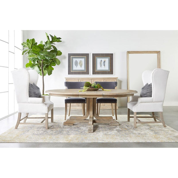 Essentials For Living Chateau Arm Dining Chair ~ LiveSmart Peyton-Pearl With Natural Gray Ash Frame