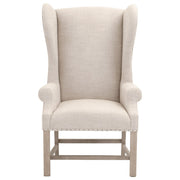 Essentials For Living Chateau Arm Dining Chair ~ Performance Bisque French Linen With Natural Gray Ash Frame