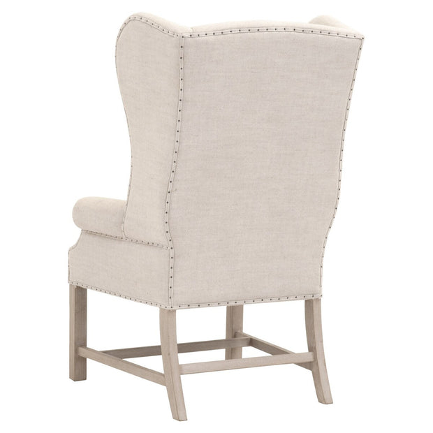 Essentials For Living Chateau Arm Dining Chair ~ Performance Bisque French Linen With Natural Gray Ash Frame