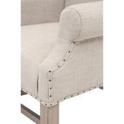 Essentials For Living Chateau Arm Dining Chair ~ Performance Bisque French Linen With Natural Gray Ash Frame