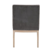 Essentials For Living Drake Arm Dining Chair ~ Dark Dove Velvet With Natural Gray Oak Frame