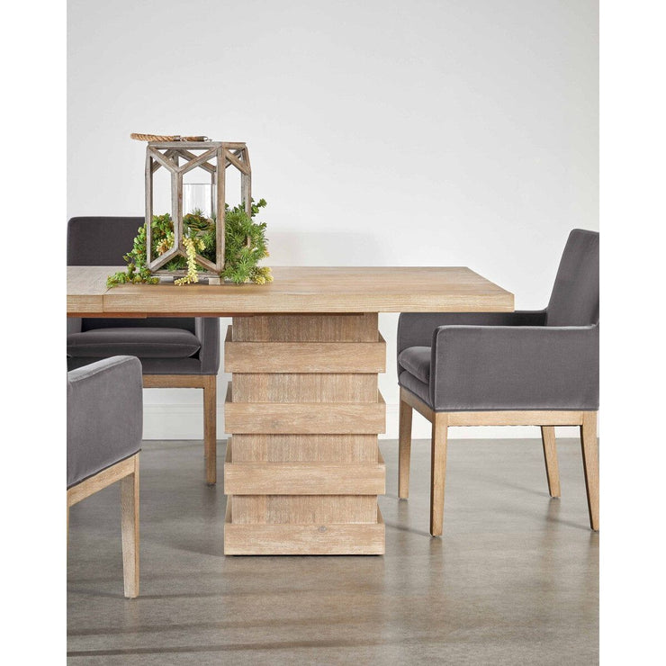 Essentials For Living Drake Arm Dining Chair ~ Dark Dove Velvet With Natural Gray Oak Frame