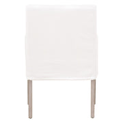 Essentials For Living Drake Slipcover Arm Dining Chair ~ LiveSmart Peyton-Pearl With Natural Gray Oak Frame