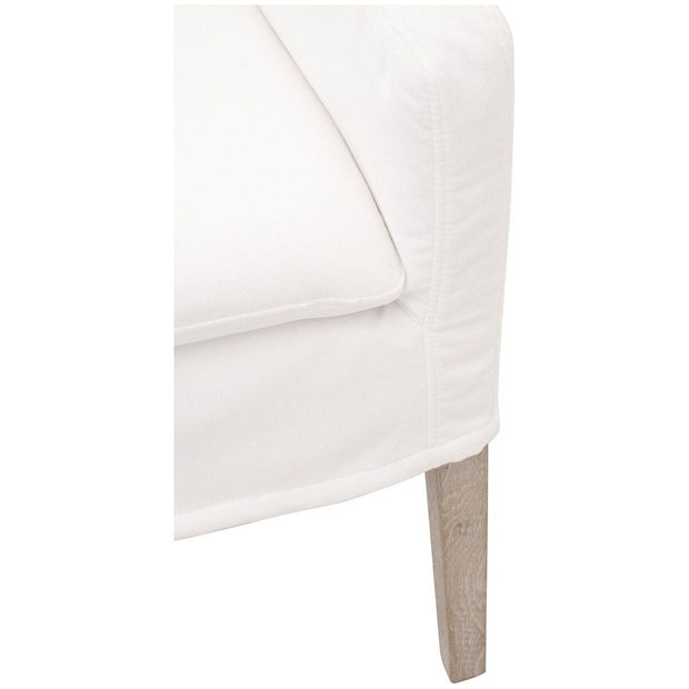 Essentials For Living Drake Slipcover Arm Dining Chair ~ LiveSmart Peyton-Pearl With Natural Gray Oak Frame