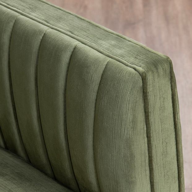 Crestview Collection Draper Green Velvet Channeled Swivel Chair