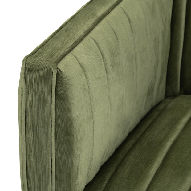 Crestview Collection Draper Green Velvet Channeled Swivel Chair