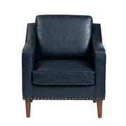 Crestview Collection Rothwell Deep Navy Vegan Leather Accent Chair