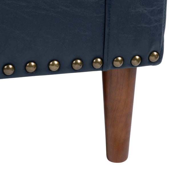 Crestview Collection Rothwell Deep Navy Vegan Leather Accent Chair