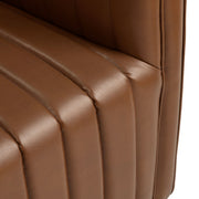 Crestview Collection Huxley Cognac Faux Leather Channeled Accent Chair