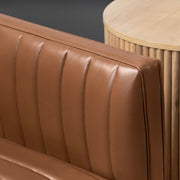 Crestview Collection Huxley Cognac Faux Leather Channeled Accent Chair