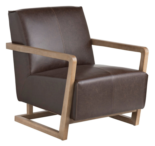 Crestview Collection Lawson Brown Vegan Leather Accent Chair