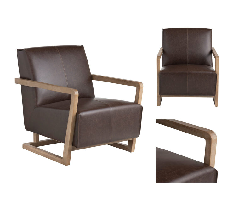 Crestview Collection Lawson Brown Vegan Leather Accent Chair