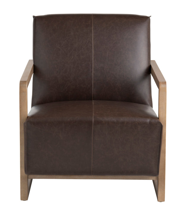 Crestview Collection Lawson Brown Vegan Leather Accent Chair