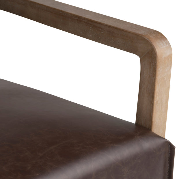 Crestview Collection Lawson Brown Vegan Leather Accent Chair