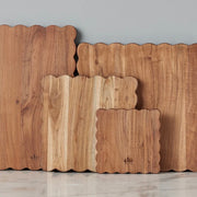 etúHOME Square Scalloped Appetizer Cheese Board Set of 2