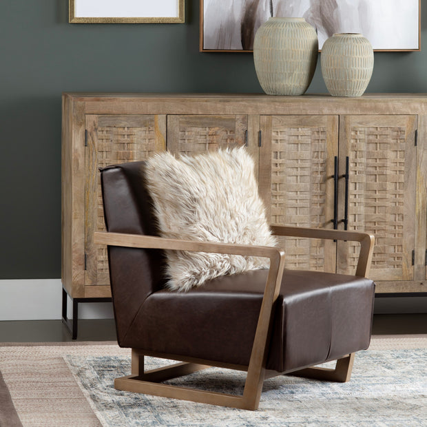 Crestview Collection Lawson Brown Vegan Leather Accent Chair