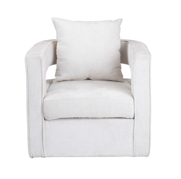Crestview Collection Banks White Boucle Accent Chair